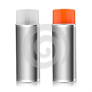 Spray paint bottle isolated on white background. Empty object for design. Clipping path