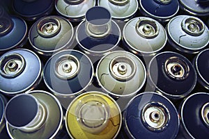 Spray paint cans,