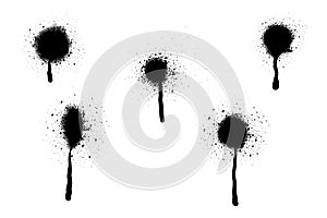 Spray Paint Vector Elements isolated on White Background Vector.