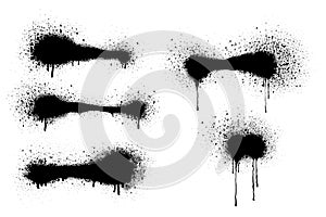 Spray Paint Vector Elements isolated on White Background Vector.