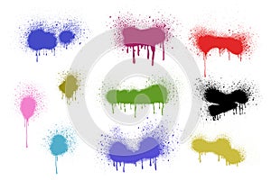 Spray Paint Vector Elements isolated on White Background Vector.