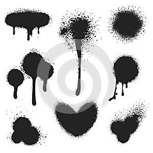 Spray paint vector set