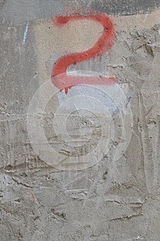 Spray painted 2 on grunge concrete