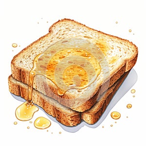 Spray Painted Realism: Lively Illustrations Of Honeyed Toast