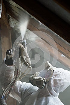Spray polyurethane foam for roof photo