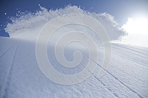 Spray snow, freeride in the mountains