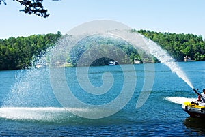 Spray of Water From Fire Boat