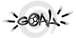 Sprayed goal font graffiti with overspray in black over white. Vector illustration. photo