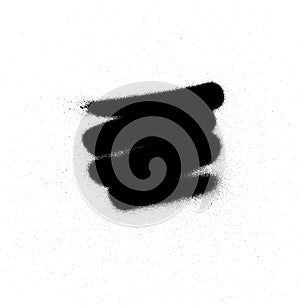 Sprayed graffiti icon element in black on white