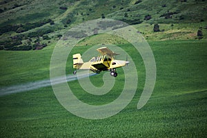 spraying a farm field.