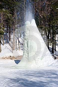 Spraying Ice Fountain