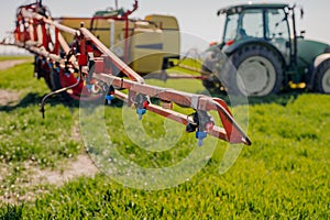 View of Tractor Ready to Spraying Herbicides. photo