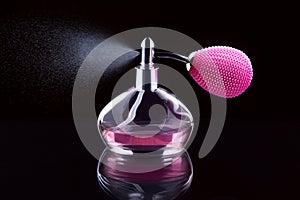 Spraying perfume