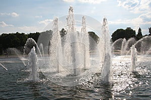 Spraying water fountain