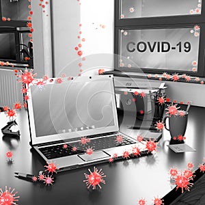Spread of the covid 19 over a workstation