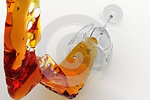 The spread drink from the broken glass