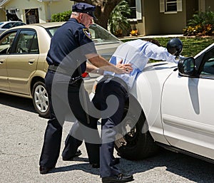 Spread Eagle on Police Car