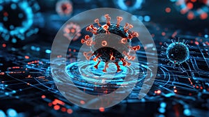 spread glowing effect on pandemic simulation