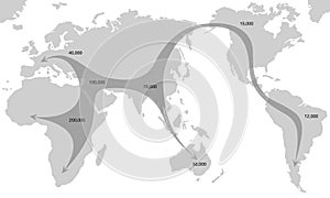 Spread Of Humankind Worldwide Map Dates Arrivals