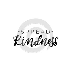 Spread kindness simple design with typography and hand drawn elements. Be kind motivational and inspirational print