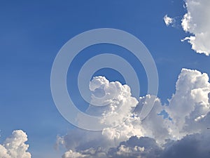 Spread out blue sky with white cloud