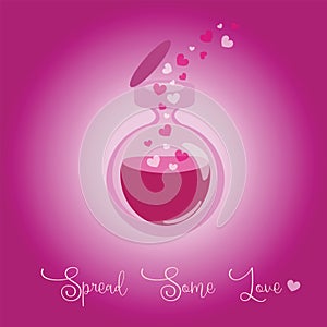 spread some love - magic bottle with hearts