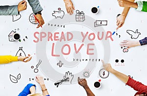 Spread Your Love Donations Charity Support Concept photo