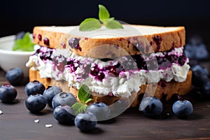Spreadable Sandwich cream blueberry. Generate Ai