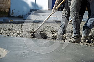 New concrete floor for the garden