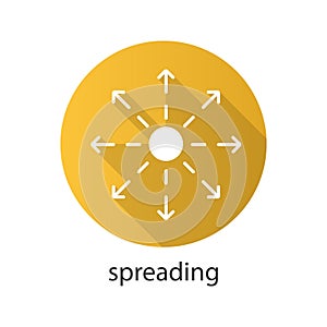 Spreading flat design long shadow icon