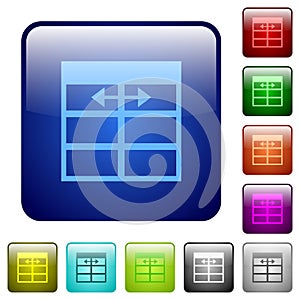 Spreadsheet adjust table column width color square buttons