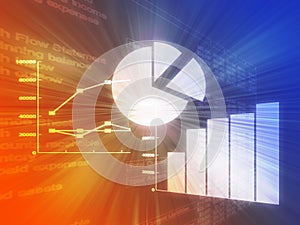 Spreadsheet business charts illustration