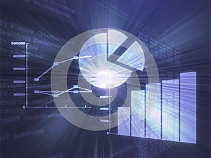 Spreadsheet business charts illustration