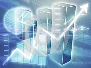 Spreadsheet business charts illustration