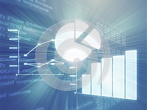 Spreadsheet business charts illustration