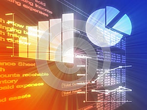 Spreadsheet business charts illustration