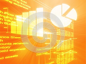 Spreadsheet business charts illustration