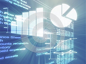 Spreadsheet business charts illustration