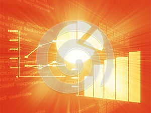 Spreadsheet business charts illustration