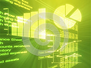 Spreadsheet business charts illustration