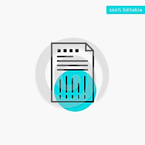 Spreadsheet, Business, Data, Financial, Graph, Paper, Report turquoise highlight circle point Vector icon