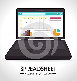 Spreadsheet design, vector illustration.