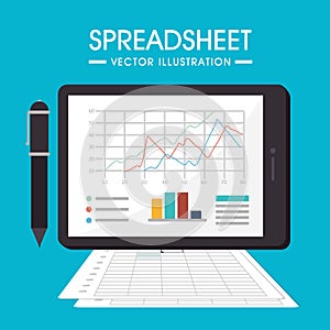 Spreadsheet design, vector illustration.