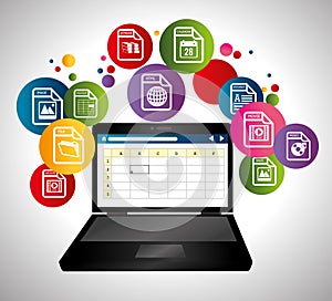 Spreadsheet design, vector illustration.