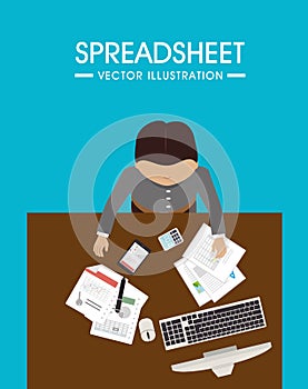 Spreadsheet design, vector illustration.