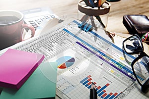 Spreadsheet Document Financial Report Concept