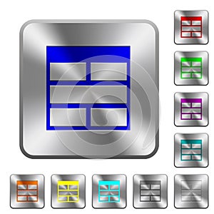 Spreadsheet horizontally merge table cells rounded square steel buttons