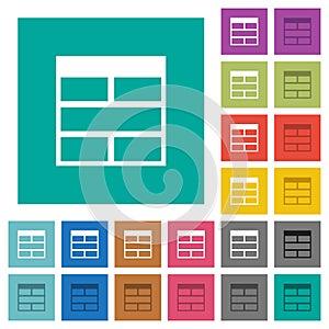 Spreadsheet horizontally merge table cells square flat multi colored icons