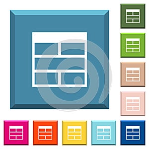 Spreadsheet horizontally merge table cells white icons on edged square buttons