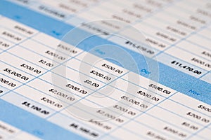 Spreadsheet table paper Finance development